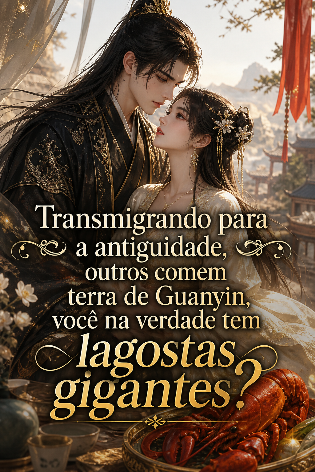Transmigrando para a antiguidade, outros comem terra de Guanyin, você na verdade tem lagostas gigantes?